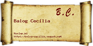 Balog Cecília névjegykártya