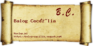 Balog Cecília névjegykártya