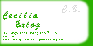 cecilia balog business card